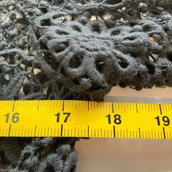 Gretchen Scott Women's Black Dark Floral Lace Fall Tunic Top Size M Boho Goth - Picture 4 of 10